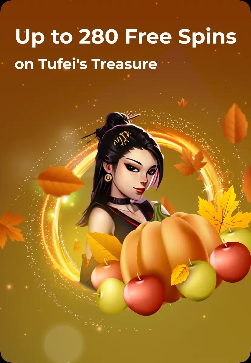 [Winport] Up to 280 Free Spins on Tufei's Treasure (all)